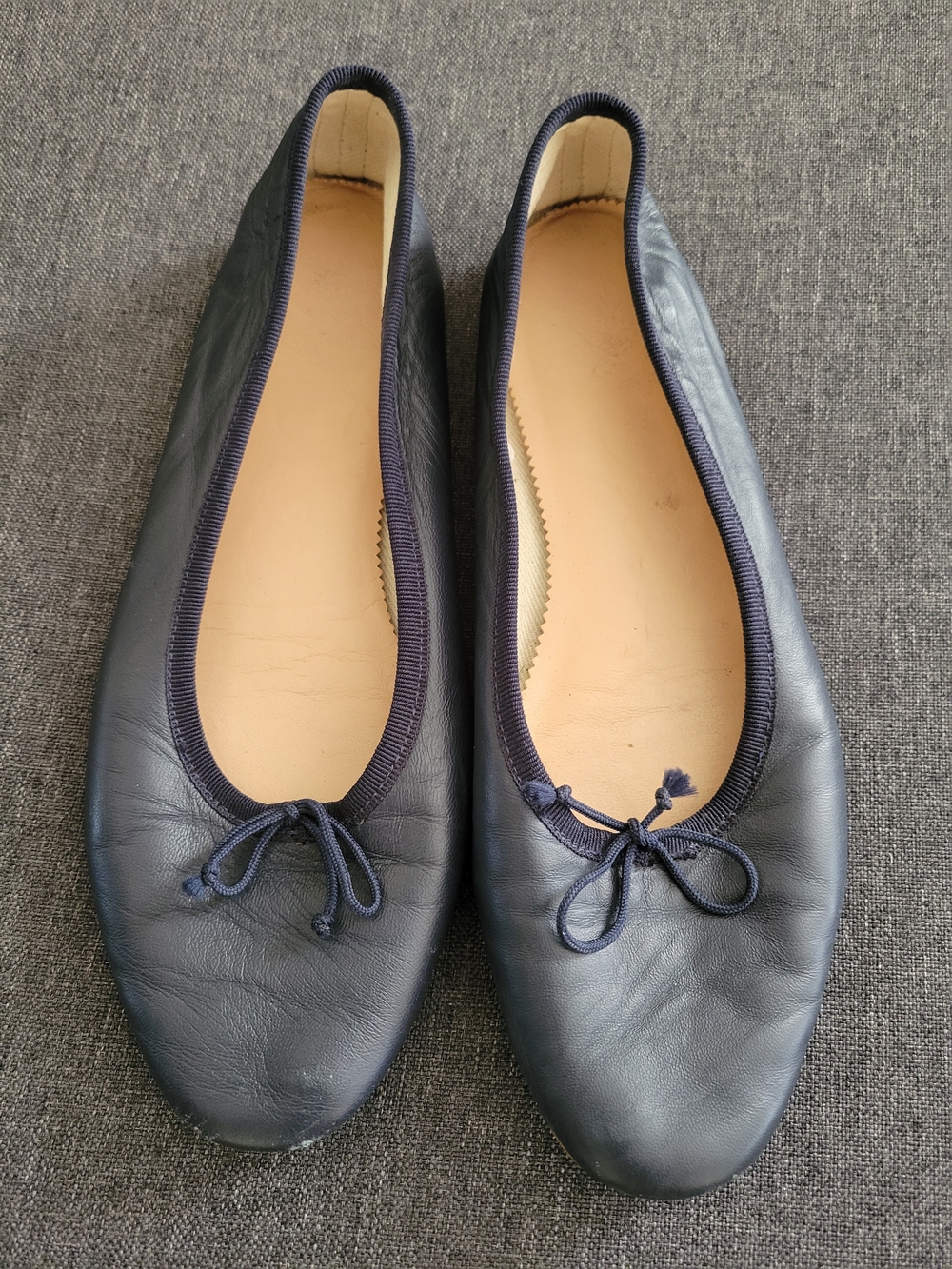 J. Crew Women's Navy Leather Ballet Flats - Classic Slip-On Sz 7